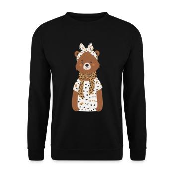 Drôle Maman Ours Mère Ours Ours Amoureux de l’Ours - Sweat-shirt Unisexe - noir - Devant - Alina (178cm) & Michal (187cm)