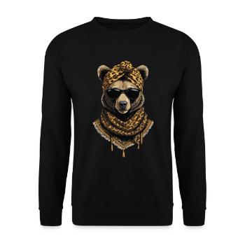 Funny Mom Bear Mother Bear Bear Lover - Unisex Sweatshirt - black - Front - Alina (178cm) & Michal (187cm)