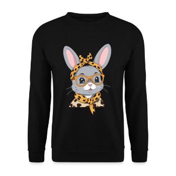 Maman Lapin Mignon Lapin Mère Mignon Lapin de Pâques - Sweat-shirt Unisexe - noir - Devant - Alina (178cm) & Michal (187cm)