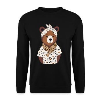 Funny Mama Bear Mother Bear Bear Lover - Unisex Sweatshirt - black - Front - Alina (178cm) & Michal (187cm)