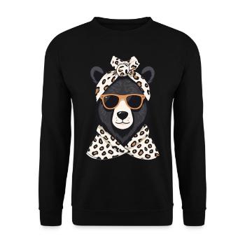 Funny Mama Bear Mother Bear Bear Lover - Unisex Sweatshirt - black - Front - Alina (178cm) & Michal (187cm)