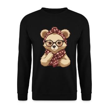 Funny Mama Bear Mother Bear Bear Lover - Unisex Sweatshirt - black - Front - Alina (178cm) & Michal (187cm)