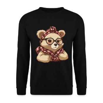 Funny Mama Bear Mother Bear Bear Lover - Unisex Sweatshirt - black - Front - Alina (178cm) & Michal (187cm)