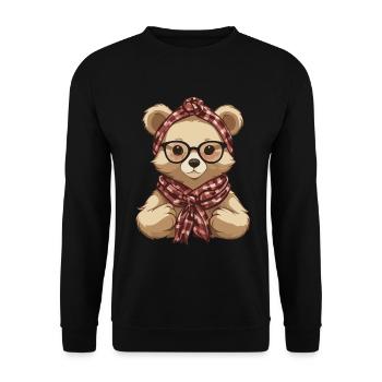 Lustiger Mama Bär Mutter Bärin Bärenliebhaber - Unisex Pullover - Schwarz - Vorne - Alina (178cm) & Michal (187cm)