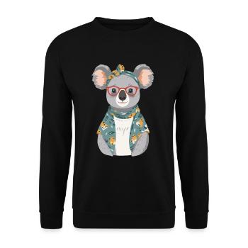 Drôle Koala Maman Mignon Maman Koala Ours - Sweat-shirt Unisexe - noir - Devant - Alina (178cm) & Michal (187cm)