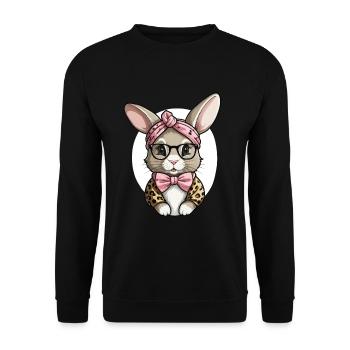 Mommy Bunny Cute Bunny Mom Cute Easter Bunny - Unisex Sweatshirt - black - Front - Alina (178cm) & Michal (187cm)