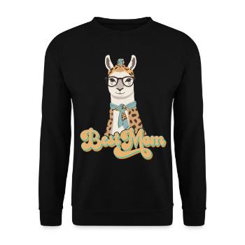 Llama Loving Mom Funny Mom Design - Unisex Sweatshirt - black - Front - Alina (178cm) & Michal (187cm)