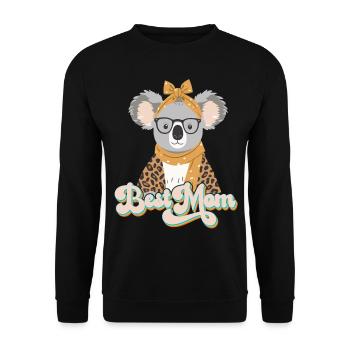 Drôle Koala Maman Mignon Maman Koala Ours - Sweat-shirt Unisexe - noir - Devant - Alina (178cm) & Michal (187cm)
