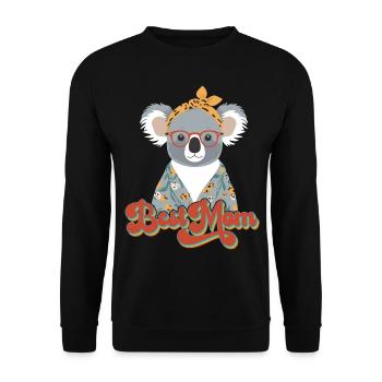 Lustige Koala Mutti Niedliche Mama Bär Liebhaber - Unisex Pullover - Schwarz - Vorne - Alina (178cm) & Michal (187cm)