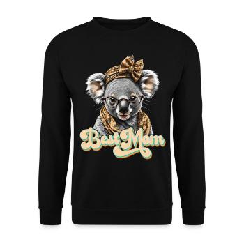 Drôle Koala Maman Mignon Koala Ours Amour - Sweat-shirt Unisexe - noir - Devant - Alina (178cm) & Michal (187cm)