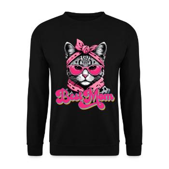 Best Mom Cute Cat Mom Style - Unisex Sweatshirt - black - Front - Alina (178cm) & Michal (187cm)
