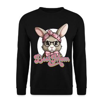 Mommy Bunny Cute Bunny Mom Cute Easter Bunny - Unisex Sweatshirt - black - Front - Alina (178cm) & Michal (187cm)