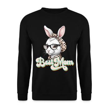 Mom Bunny Cute Easter Bunny Bunny Lover Mom - Unisex Sweatshirt - black - Front - Alina (178cm) & Michal (187cm)