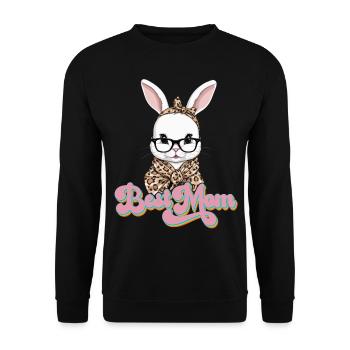 Mommy Bunny Cute Bunny Mom Cute Easter Bunny - Unisex Sweatshirt - black - Front - Alina (178cm) & Michal (187cm)