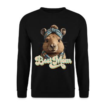 Drôle Capybara Maman Capybara Fête des Mères - Sweat-shirt Unisexe - noir - Devant - Alina (178cm) & Michal (187cm)