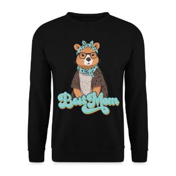 Drôle Capymama Capybara Mère Design - Sweat-shirt Unisexe - noir - Devant - Alina (178cm) & Michal (187cm)