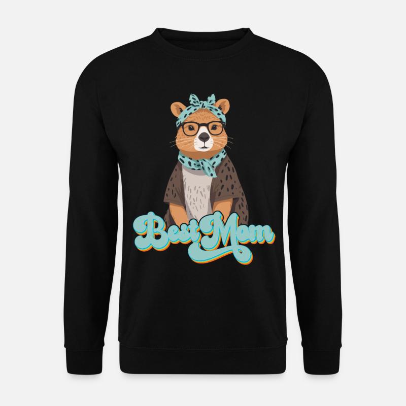 Funny Capymama Capybara Mother Design - Unisex Sweatshirt - black