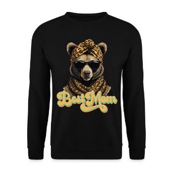 Funny Mom Bear Mother Bear Bear Lover - Unisex Sweatshirt - black - Front - Alina (178cm) & Michal (187cm)