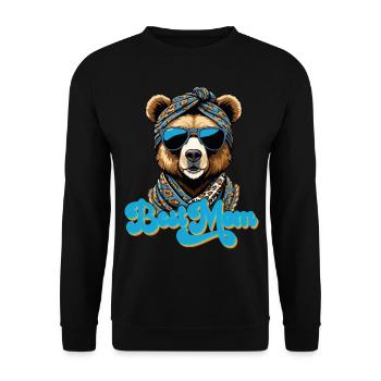 Best Mom Funny Mama Bear Mother Bear Design - Unisex Sweatshirt - black - Front - Alina (178cm) & Michal (187cm)