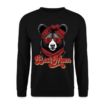 Funny Mom Bear Mother Bear Mother's Day - Unisex Sweatshirt - black - Front - Alina (178cm) & Michal (187cm)