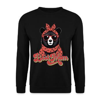 Best Mom Funny Mom Bear Mother's Day - Unisex Sweatshirt - black - Front - Alina (178cm) & Michal (187cm)