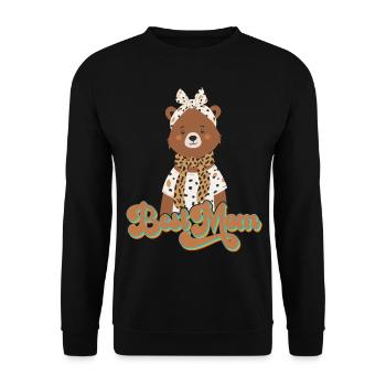 Meilleure maman drôle maman ours mère ours design - Sweat-shirt Unisexe - noir - Devant - Alina (178cm) & Michal (187cm)