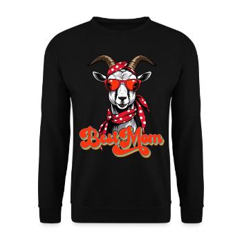 Best Mom Lustige Mama Ziege Perfekt Zum Muttertag - Unisex Pullover - Schwarz - Vorne - Alina (178cm) & Michal (187cm)