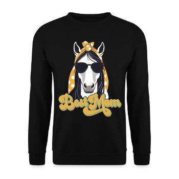 Meilleure Maman Amateurs De Chevaux Et De Filles De Cheval - Sweat-shirt Unisexe - noir - Devant - Alina (178cm) & Michal (187cm)