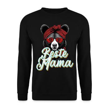 Beste Mama Lustige Muttertag Design - Unisex Pullover - Schwarz - Vorne - Alina (178cm) & Michal (187cm)