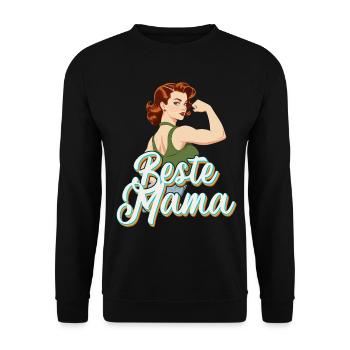 Beste Mama Stolze Mutter Muttertag Design - Unisex Pullover - Schwarz - Vorne - Alina (178cm) & Michal (187cm)