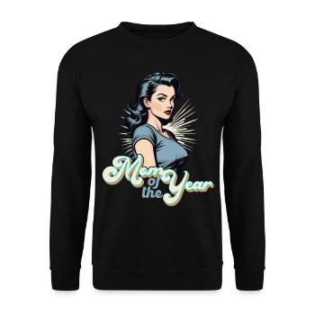 Mother of the Year Funny Mom Proud Mom Design - Unisex Sweatshirt - black - Front - Alina (178cm) & Michal (187cm)