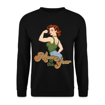 Mutter des Jahres Stolze Beste Mama Design - Unisex Pullover - Schwarz - Vorne - Alina (178cm) & Michal (187cm)