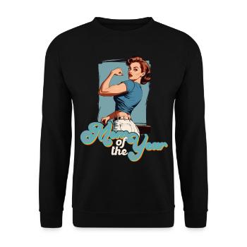 Mutter des Jahres - Stolze Beste Mama Design - Unisex Pullover - Schwarz - Vorne - Alina (178cm) & Michal (187cm)