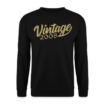 2008 Vintage 2008 Retro 2008 Birthday Gift - Unisex Sweatshirt - black - Front - Alina (178cm) & Michal (187cm)