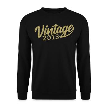 2013 Vintage 2013 Retro 2013 Birthday Gift - Unisex Sweatshirt - black - Front - Alina (178cm) & Michal (187cm)