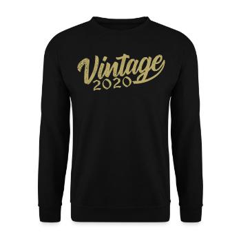 2020 Jahrgang 2020 Retro 2020 Geburtstagsgeschenk - Unisex Pullover - Schwarz - Vorne - Alina (178cm) & Michal (187cm)