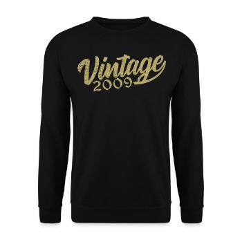 2009 Vintage 2009 Retro 2009 Birthday Gift - Unisex Sweatshirt - black - Front - Alina (178cm) & Michal (187cm)