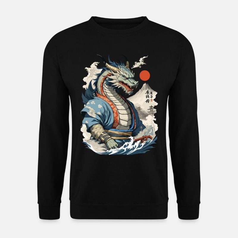 Samurai Ukiyo-E Art Japanese Dragon - Unisex Sweatshirt - black