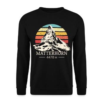 Matterhorn Climbing Finisher Skiing Zermatt - Unisex Sweatshirt - black - Front - Alina (178cm) & Michal (187cm)