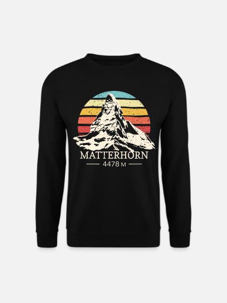 Matterhorn Besteigung Finisher Skifahren Zermatt - Unisex Pullover - Schwarz