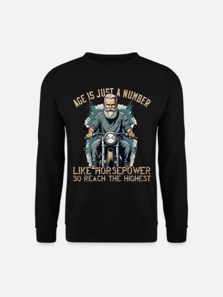 Lustiger Biker Opa Vintage Motorrad Retro Style - Unisex Pullover - Schwarz