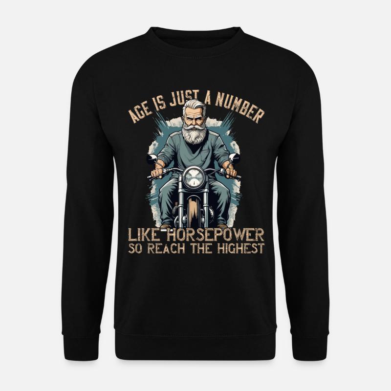 Lustiger Biker Opa Vintage Motorrad Retro Style - Unisex Pullover - Schwarz
