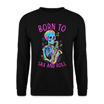 Born to be a Saxophonist Funny Jazz Design - Unisex Sweatshirt - black - Front - Alina (178cm) & Michal (187cm)