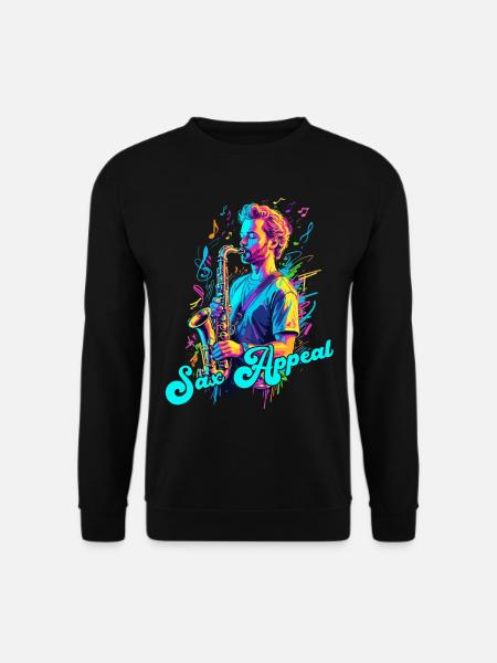 Saxophone Drôle Design Jazz Amateur de musique - Sweat-shirt Unisexe - noir