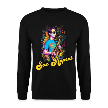 Funny Saxophone Design Jazz Music Lover - Unisex Sweatshirt - black - Front - Alina (178cm) & Michal (187cm)