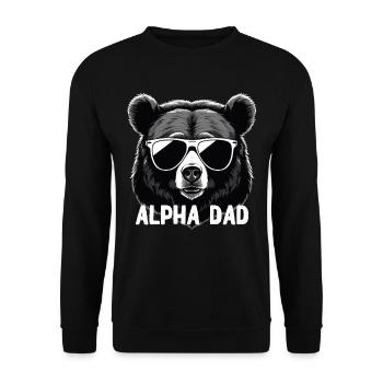 Alpha Dad Funny Bear Father Perfect Style - Unisex Sweatshirt - black - Front - Alina (178cm) & Michal (187cm)