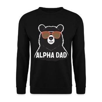 Alpha Dad Lustiger Vater Perfekter Style - Unisex Pullover - Schwarz - Vorne - Alina (178cm) & Michal (187cm)