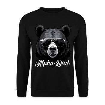 Alpha Dad Lustiger Vater Perfekter Style - Unisex Pullover - Schwarz - Vorne - Alina (178cm) & Michal (187cm)