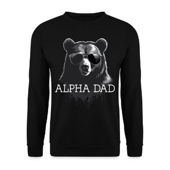 Alpha Dad Lustiger Vater Perfekter Style - Unisex Pullover - Schwarz - Vorne - Alina (178cm) & Michal (187cm)
