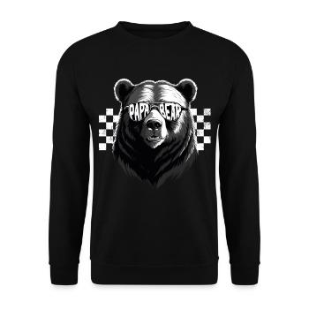 Funny Father Bear Dad Perfect Style - Unisex Sweatshirt - black - Front - Alina (178cm) & Michal (187cm)